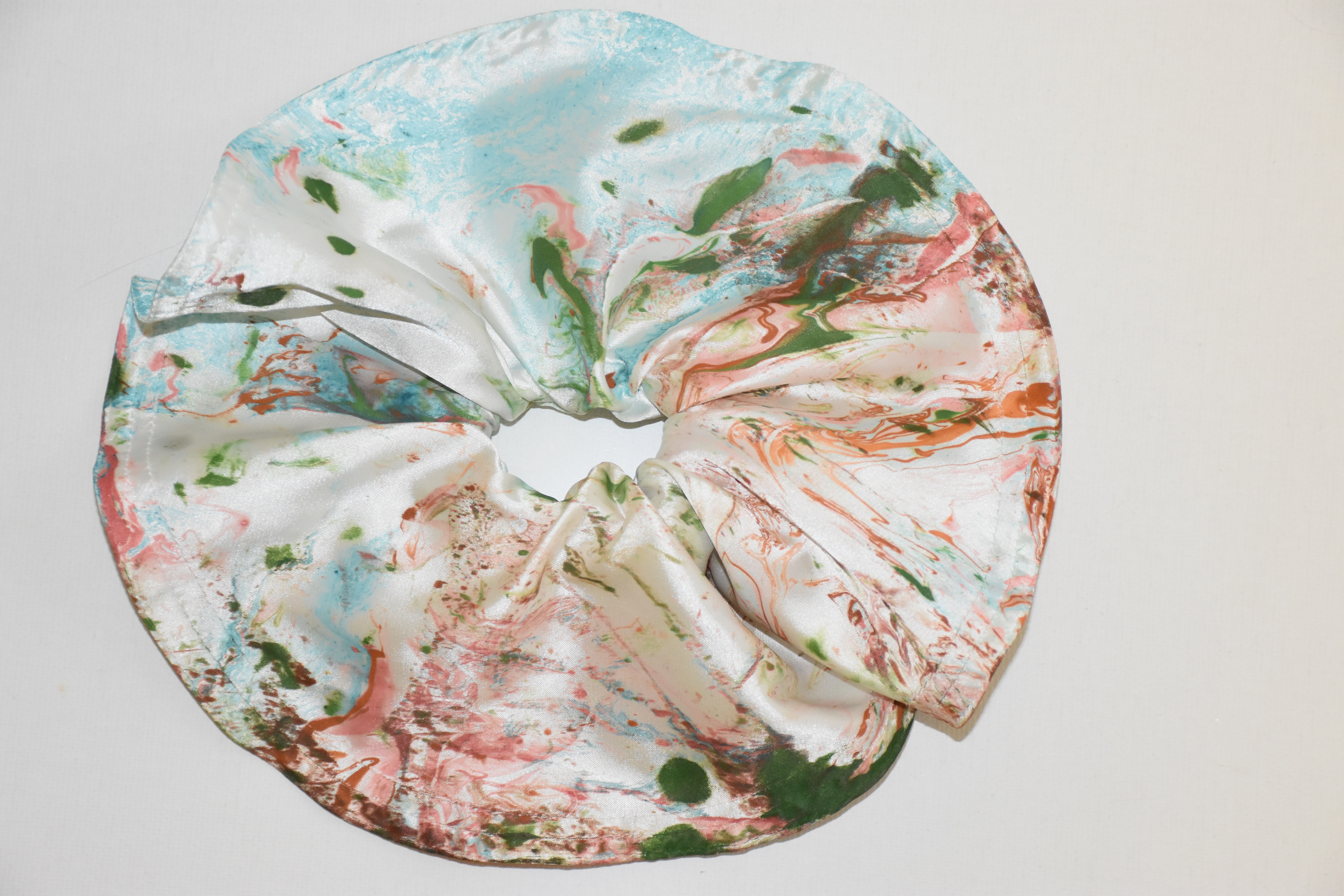 Flow Band No.03 — marbled silk scrunchie